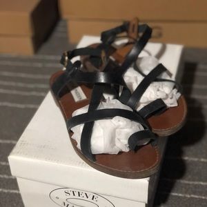 Steve Madden Black Strap Sandals
